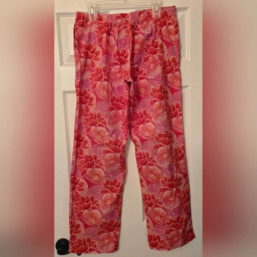 Mahogany Gina Quilted Cotton Floral Kimono Short Robe And PJ Bottoms